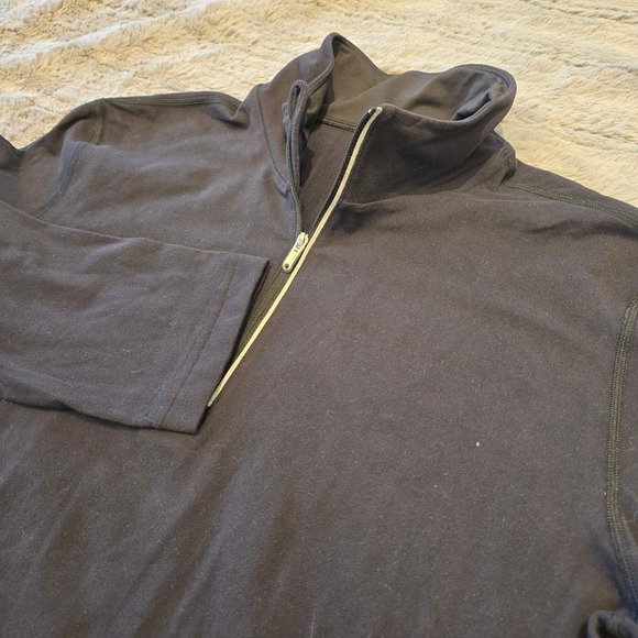 lululemon athletica Other - Lululemon Mens Quarter Zip Pullover Long Sleeve Shirt Black Mock Neck Medium‎